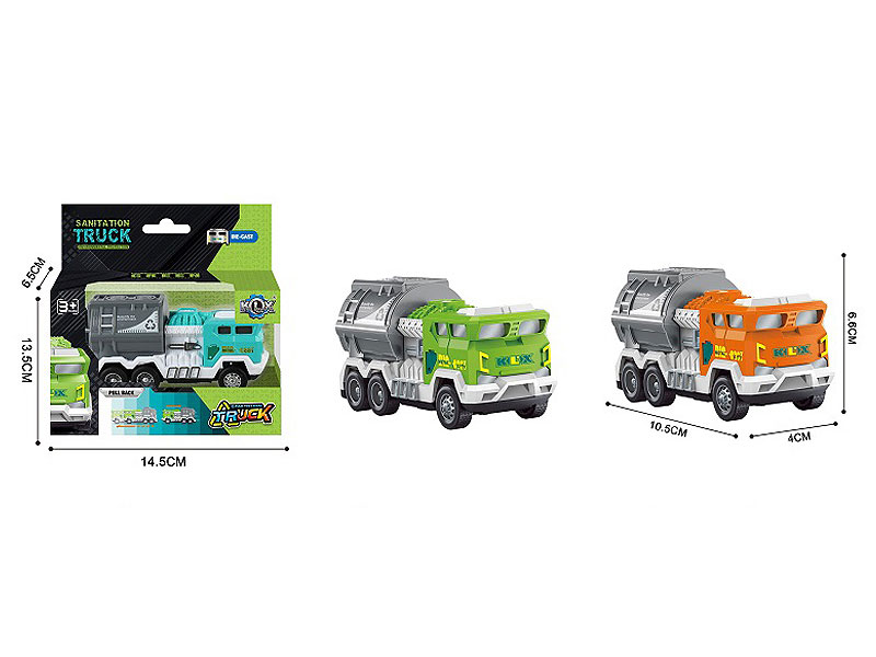 Die Cast Sanitation Car Pull Back(3C) toys