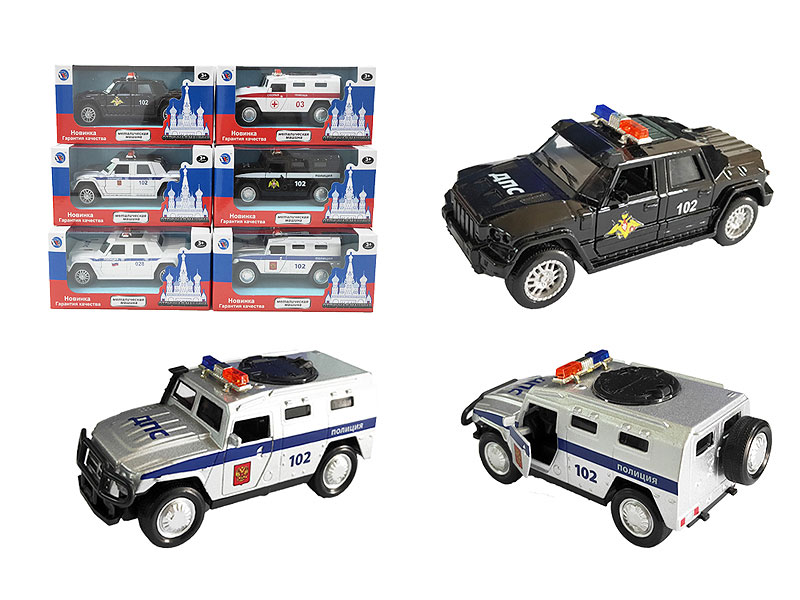 1:38 Die Cast Police Car Pull Back W/L_S(2S3C) toys