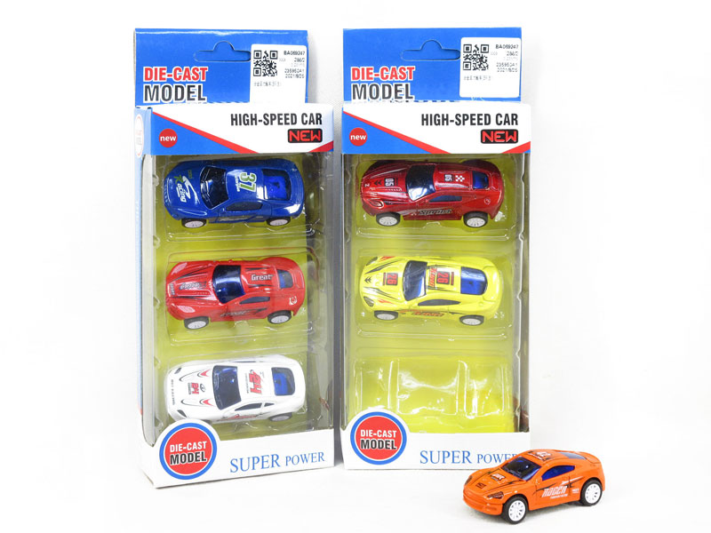 Die Cast Sports Car Pull Back(3in1) toys