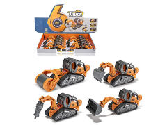 1:32 Die Cast Construction Truck Diy Pull Back W/L_M(8in1)
