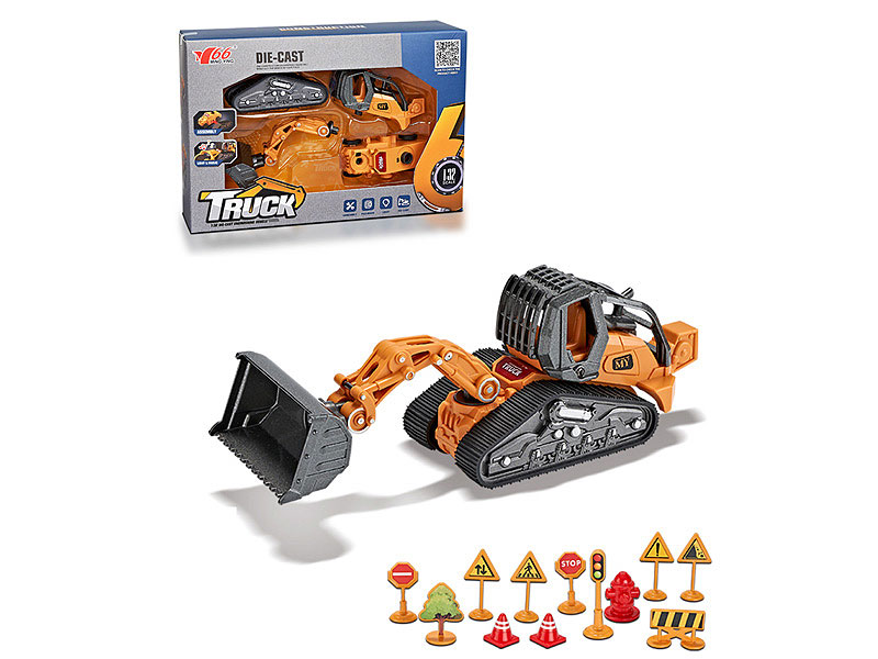 1:32 Die Cast Construction Truck Set Diy Pull Back W/L_M toys