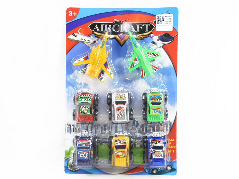 Pull Back Cross-country Car & Pull Back Airplane(8in1) toys