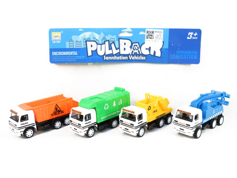 Pull Back Sanitation Car(4in1) toys