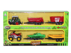 Die Cast Farmer Truck Set Pull Back