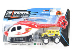 Pull Back Helicopter & Free Wheel Cross-country Car
