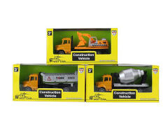 1:64 Die Cast Construction Truck Pull Back(3S)