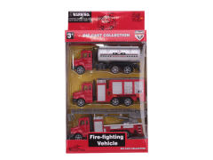 1:64 Die Cast Fire Engine Pull Back(3in1)