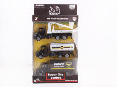 Die Cast Rescue Car Pull Back(3in1)