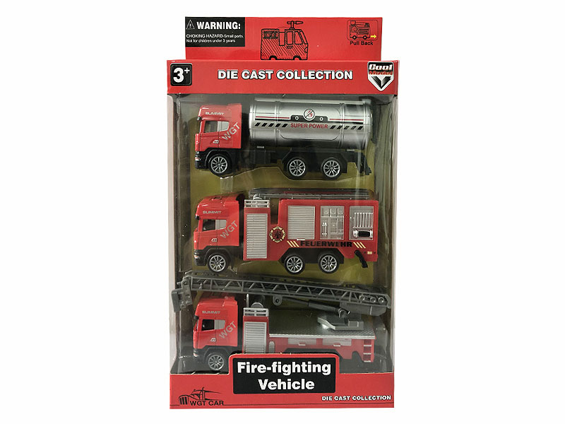 1:64 Die Cast Fire Engine Pull Back(3in1) toys