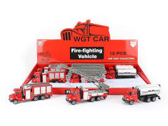 1:64 Die Cast Fire Engine Pull Back(12in1)