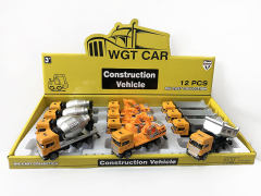1:64 Die Cast Construction Truck Pull Back(12in1)