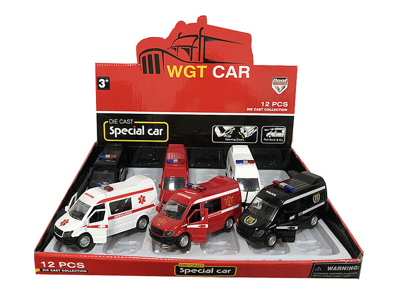 Die Cast Car Set Pull Back W/L_M(12in1) toys