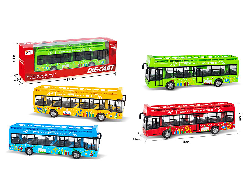 Die Cast Bus Pull Back(4C) toys