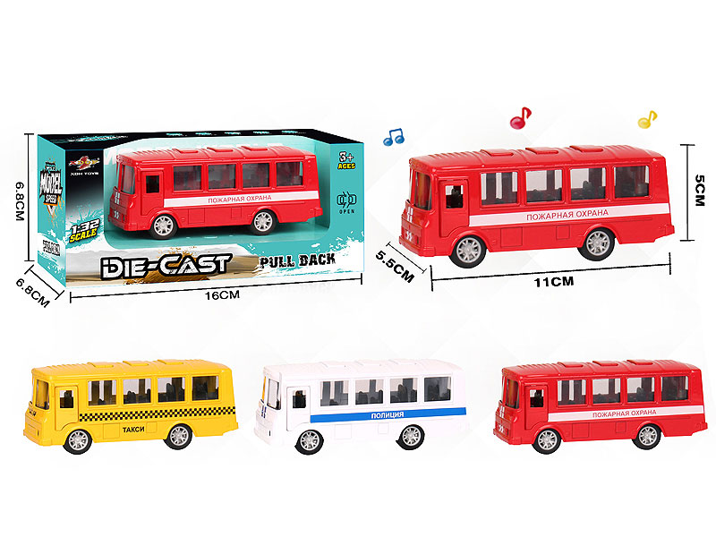 1:32 Die Cast Bus Pull Back W/L_M(4C) toys