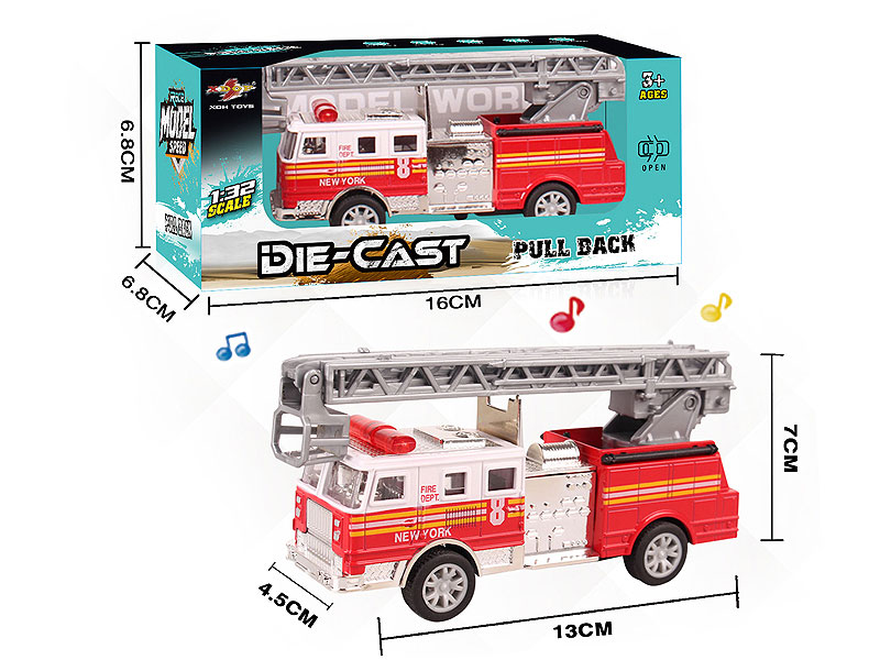 1:32 Die Cast Fire Engine Pull Back W/L_M toys