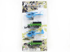 Pull Back Car & Helicopter(4in1)