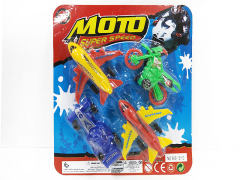 Pull Back Airplane & Equation Car & Motorcycle(4in1)