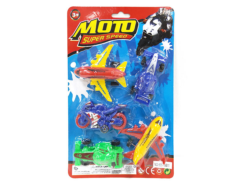 Pull Back Airplane & Equation Car & Motorcycle(5in1) toys