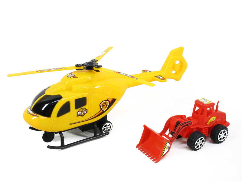 Pull Back Airplane & Free Wheel Construction Truck toys