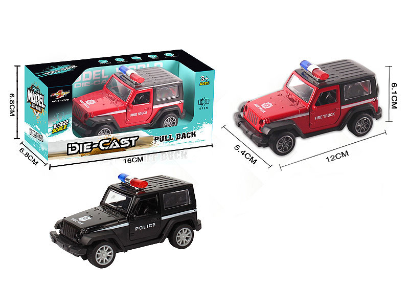 1:32 Die Cast Police Car Pull Back(2C) toys