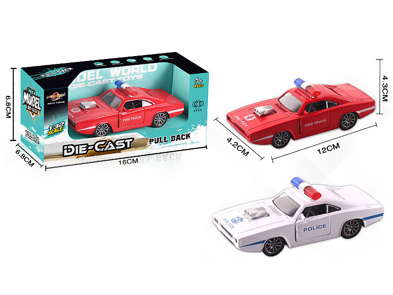 1:32 Die Cast Police Car Pull Back(2C) toys