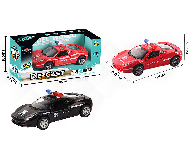 1:32 Die Cast Police Car Pull Back(2C) toys