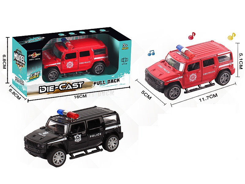 1:32 Die Cast Police Car Pull Back W/L_M(2C) toys