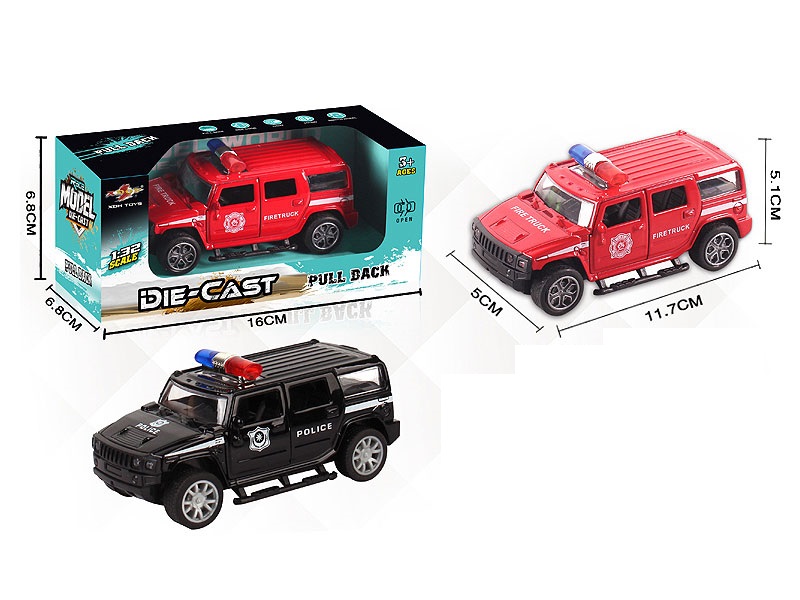 1:32 Die Cast Police Car Pull Back(2C) toys