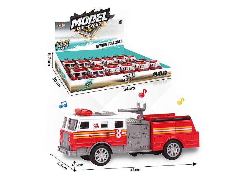 1:32 Die Cast Fire Engine Pull Back W/L_M(12in1) toys