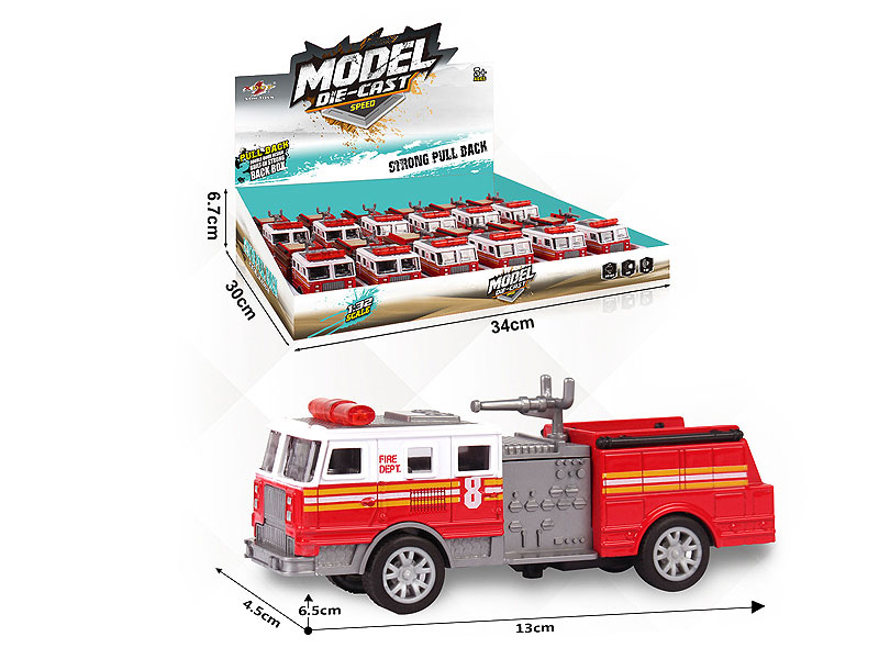 1:32 Die Cast Fire Engine Pull Back(12in1) toys