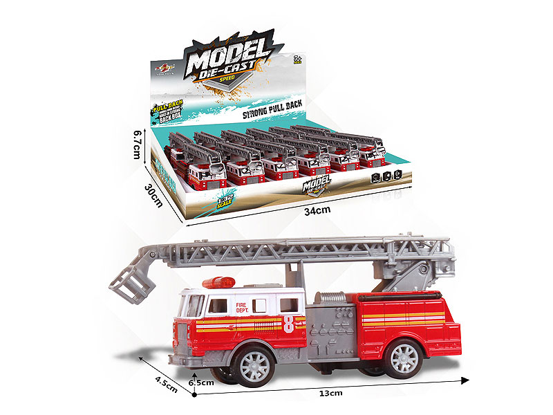 1:32 Die Cast Fire Engine Pull Back(12in1) toys