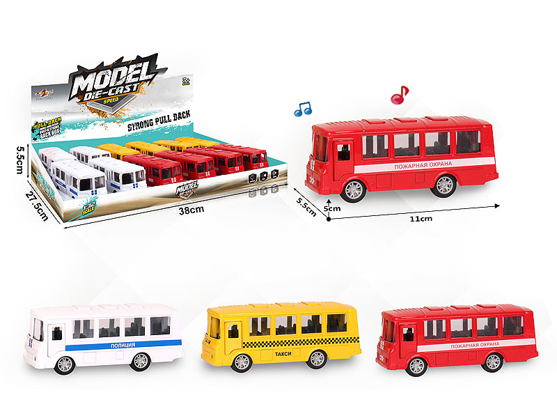 1:32 Die Cast Bus Pull Back W/L_M(12in1) toys