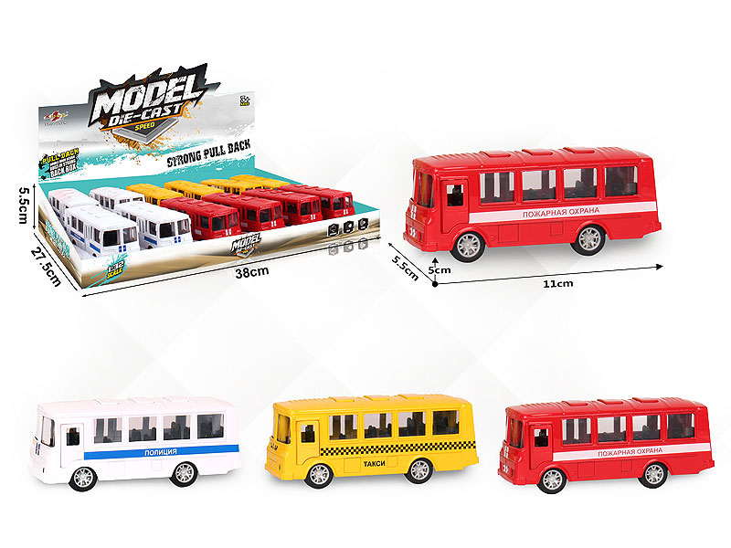 1:32 Die Cast Bus Pull Back(12in1) toys