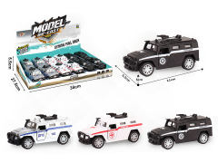 1:32 Die Cast Police Car Pull Back(12in1)