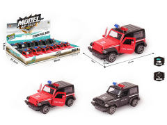 1:32 Die Cast Police Car Pull Back(12in1)