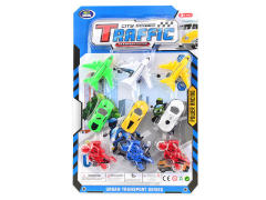 Pull Back Car & Airplane & Motorcycle(9in1)