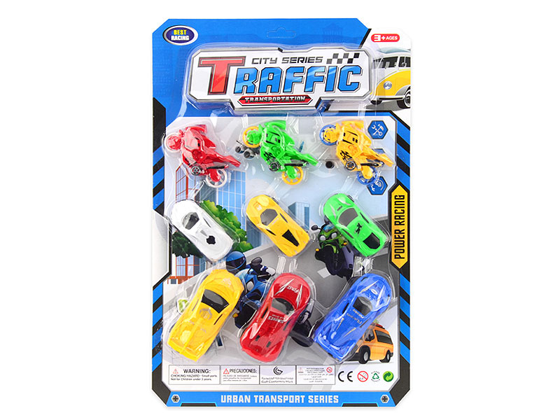 Pull Back Car & Motorcycle(9in1) toys