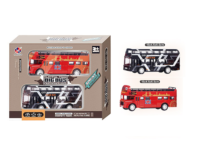 1:36 Die Cast Bus Pull Back(2in1) toys