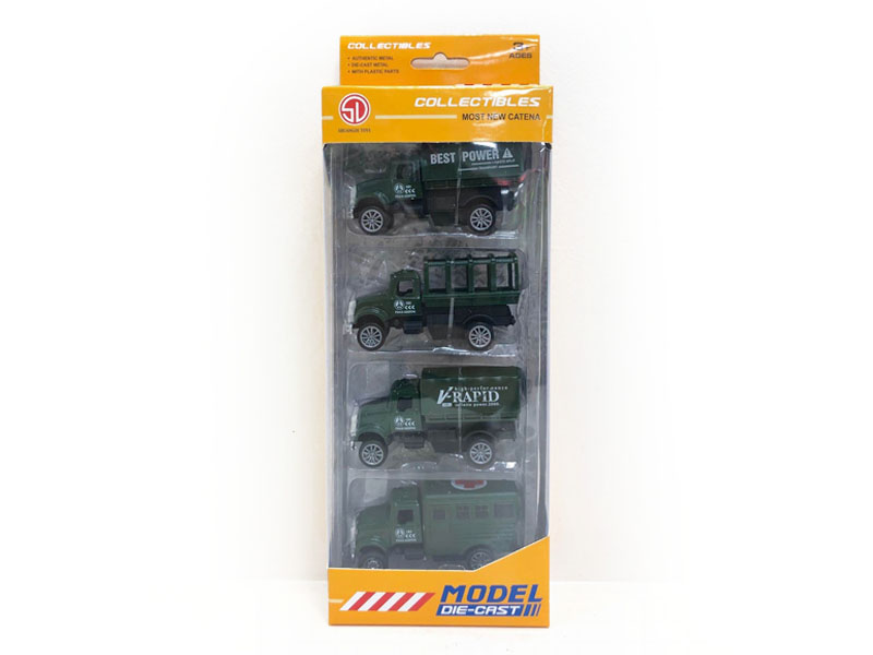 1:64 Die Cast Traffic Car Pull Back(4in1) toys