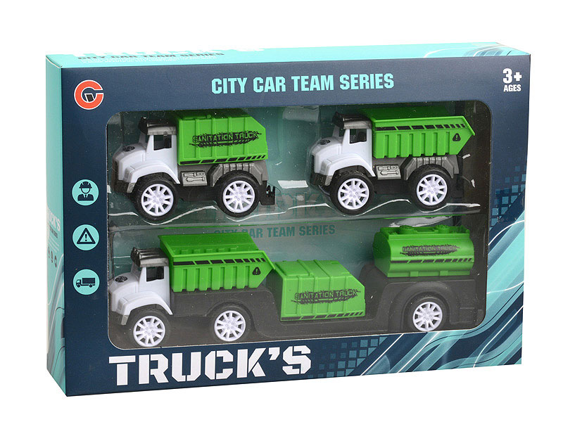 Pull Back Sanitation Car Set toys