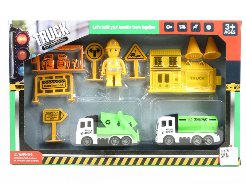 Pull Back Sanitation Car Set(2in1) toys