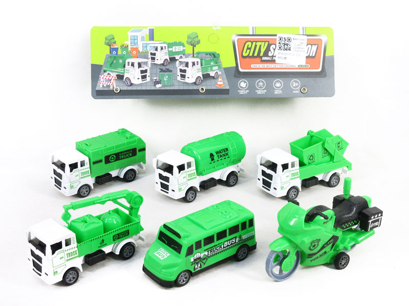 Pull Back Sanitation Truck(6in1) toys
