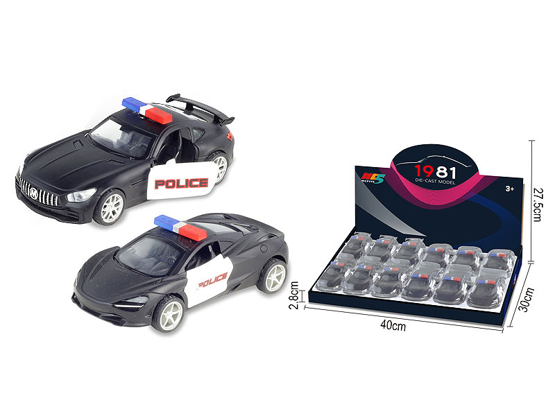 1:32 Die Cast Police Car Pull Back(12in1) toys