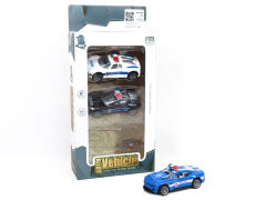 1:56 Die Cast Police Car Pull Back(3in1)