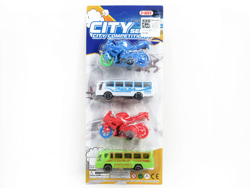 Pull Back Bus & Pull Back Motorcycle(4in1) toys