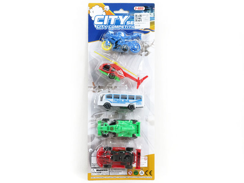 Pull Back Car & Pull Back Motorcycle & Pull Back Bus & Pull Back Helicopter(5in1) toys