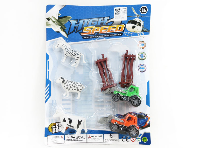 Pull Back Farmer Car Set toys