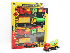 Pull Back Fire Engine & Pull Back Construction Truck(8in1)