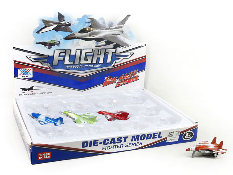 1:180 Die Cast Fighter Pull Back(12in1) toys