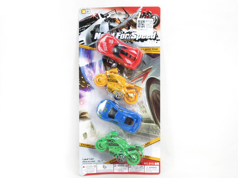 Pull Back Car & Motorcycle(4in1) toys